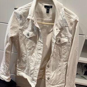 Women’s aqua white denim jacket